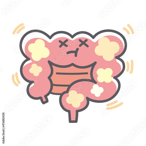 便秘になる腸のシンプルで可愛いイラスト