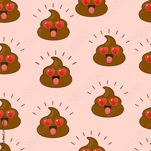 funny smile vector lovely poop pattern