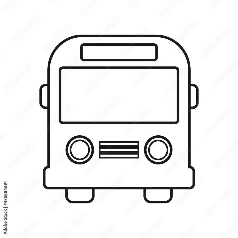 Bus thin icon on white background Bus thin icon on white background