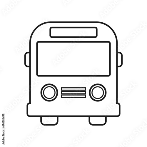 Bus thin icon on white background