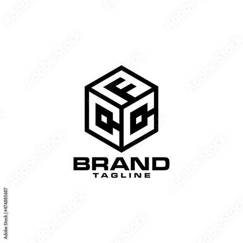 Initial Letter CFC Hexagonal Shape or Cube Editable Logo Template