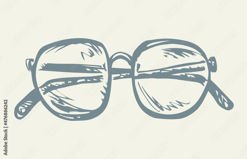 Fototapeta premium Folded glasses. Vector drawing icon
