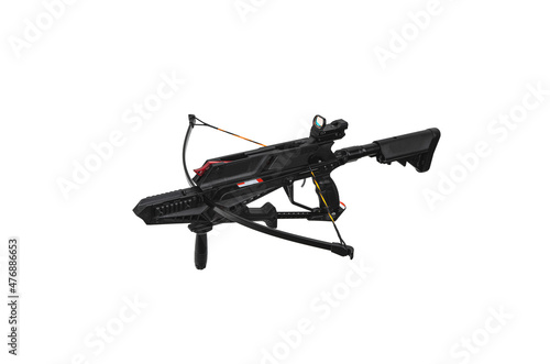 Fototapeta Naklejka Na Ścianę i Meble -  Modern crossbow. Quiet weapon for hunting, sports and recreation. Isolate on a white back