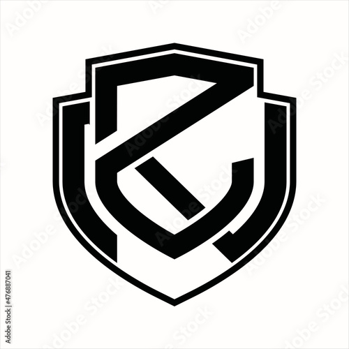 ZN Logo monogram vintage design template