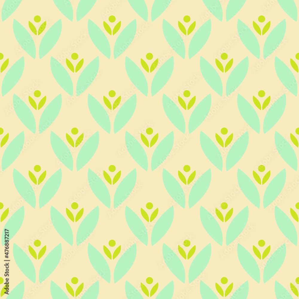 geometric seamless pattern floral with abstract leaves geometric seamless pattern floral with abstract leaves