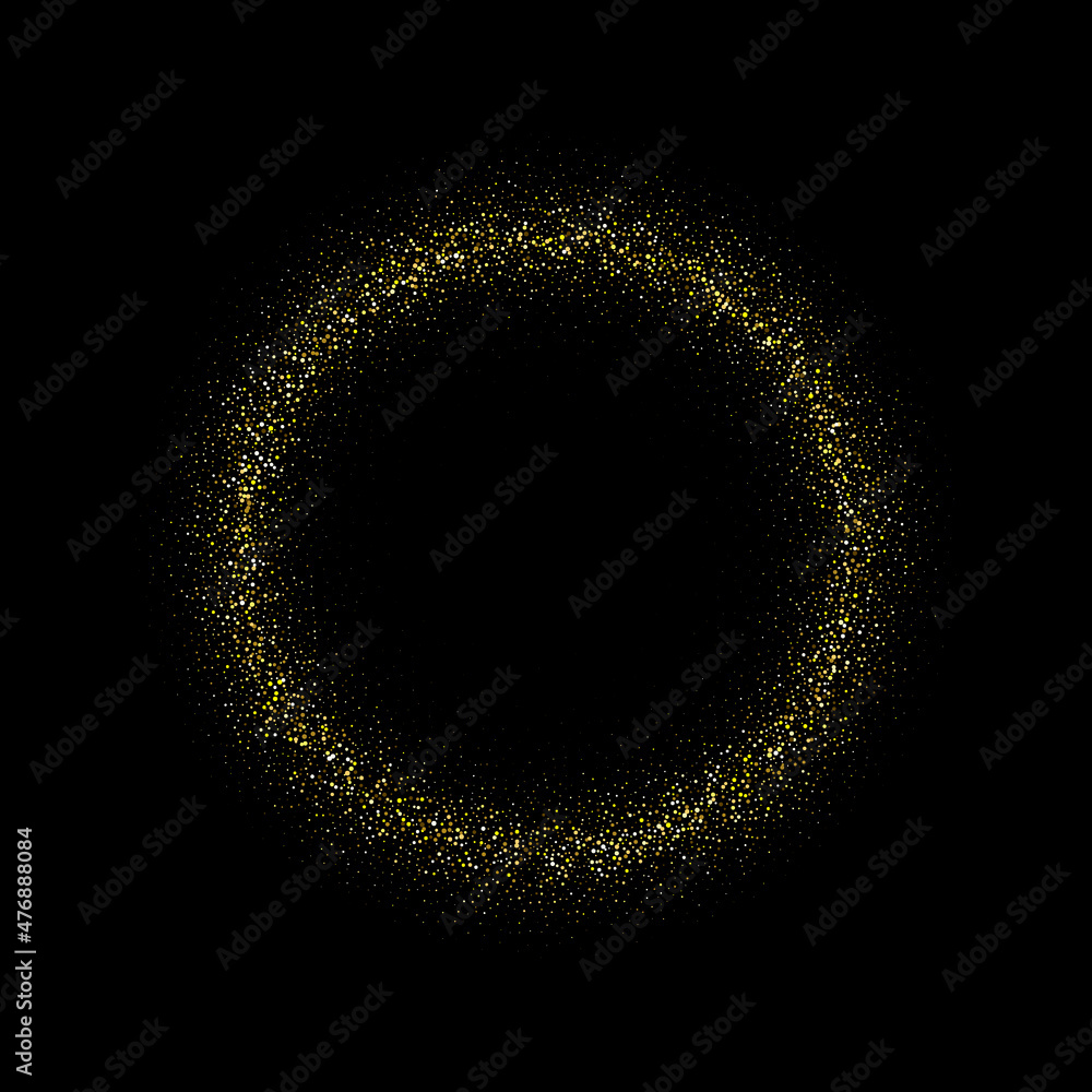 Abstract vectorial round frame of golden confetti on a black background. eps 10 Abstract vectorial round frame of golden confetti on a black background. eps 10