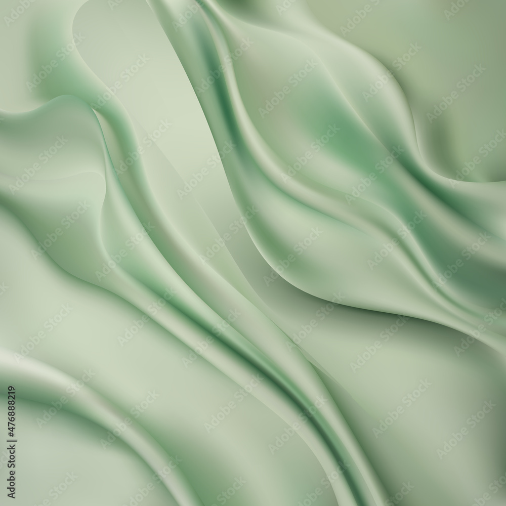Smooth elegant green silk or satin luxury cloth texture can use as abstract background. Luxurious background design. eps 10