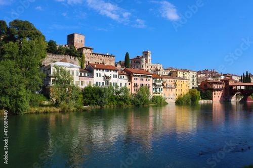 View along the Brenta River in Bassano del Grappa, Italy. Fototapet