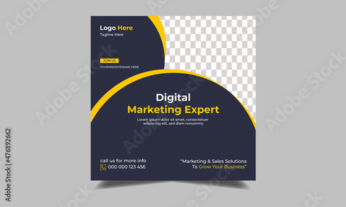Digital marketing and corporate social media and instagram post design and web banner template Premium Vector