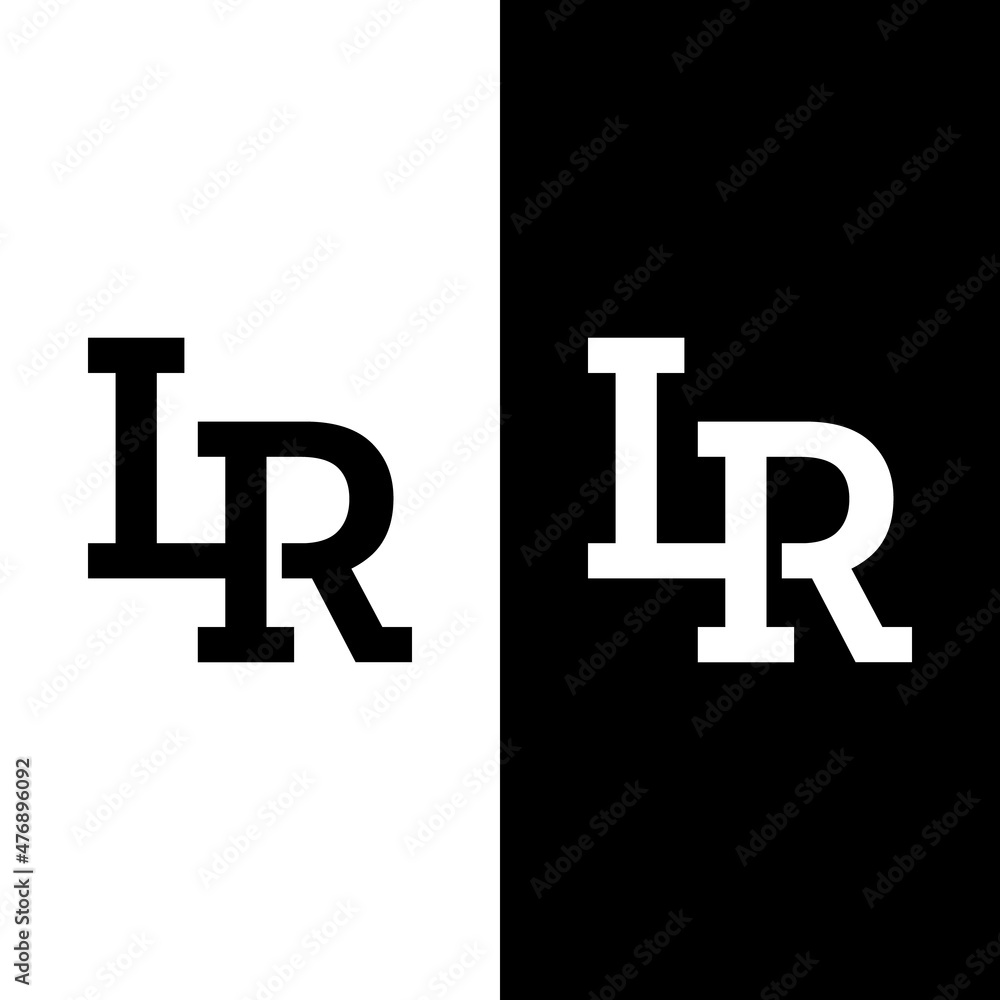 Obraz premium L R LR RL Letter Monogram Initial Logo Design Template. Suitable for General Sports Fitness Construction Finance Company Business Corporate Shop Apparel in Simple Modern Style Logo Design.