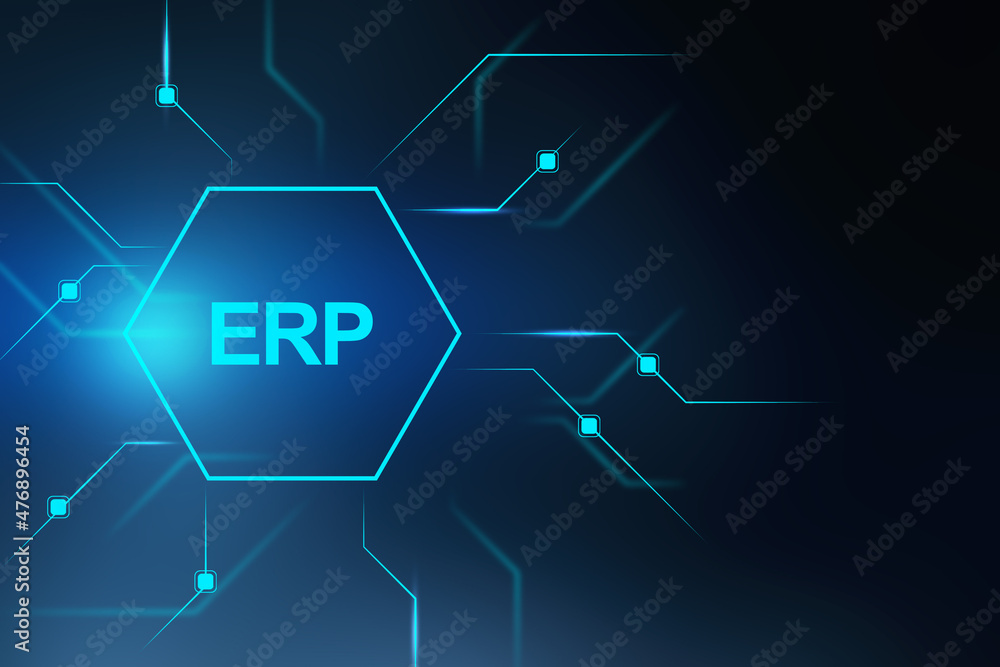 Fototapeta premium 2D illustration Enterprise Resource Planning ERP corporate company management 