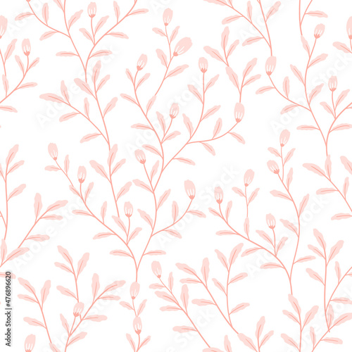 warm and soft floral in seamless pattern