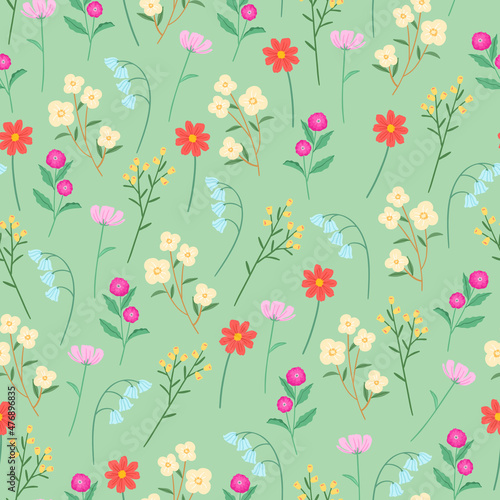 pretty floral in seamless pattern