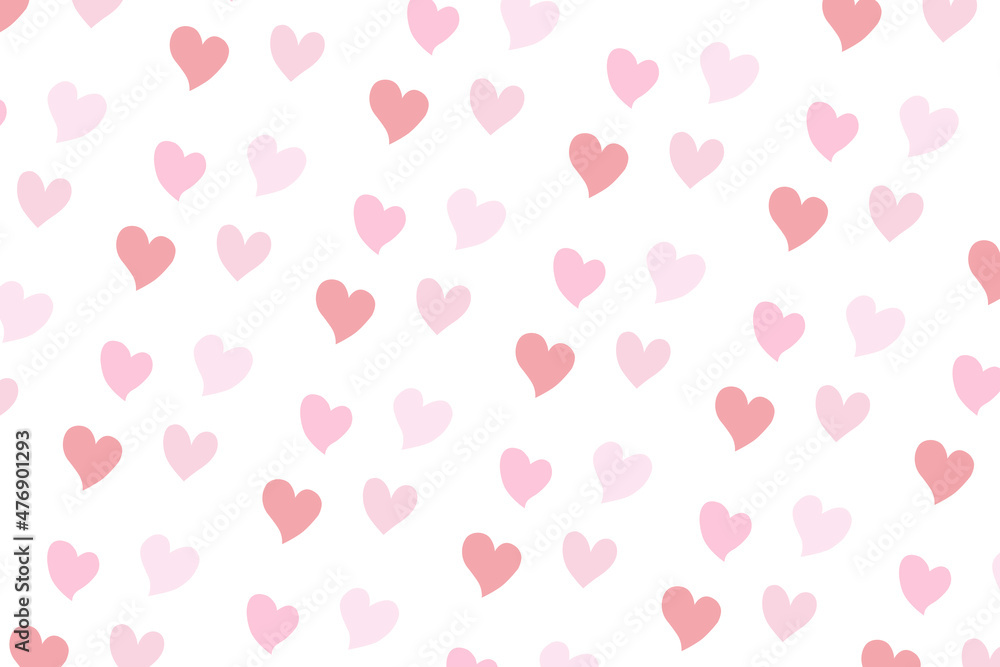 Pastel colors hearts seamless repeating pattern. Valentines day background.