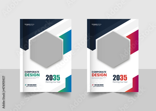 Corporate business annual report book cover or brochure cover template design