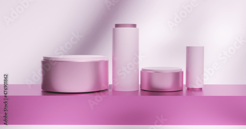 Product advertisement mockup image 3d rendered premium quality image , cosematitic beauty products display mockup