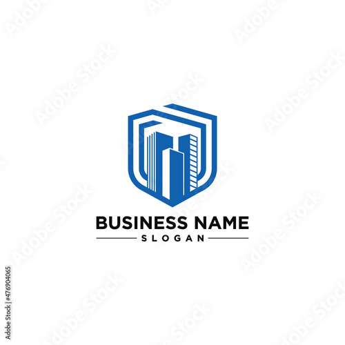 Real Estate Building Blue Logo vector 