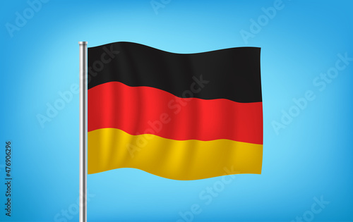 Waving german flag vector illustration