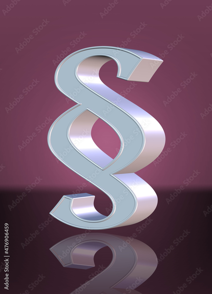 Naklejka premium Paragraf in einer 3D-Illustration