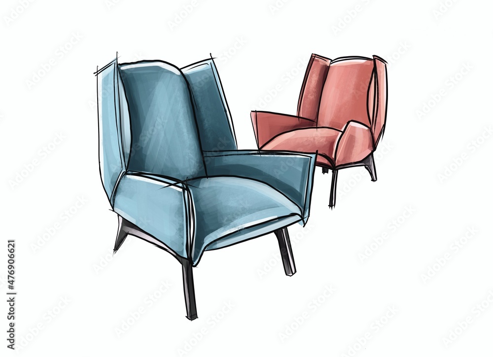 Fototapeta premium chair isolated on white background