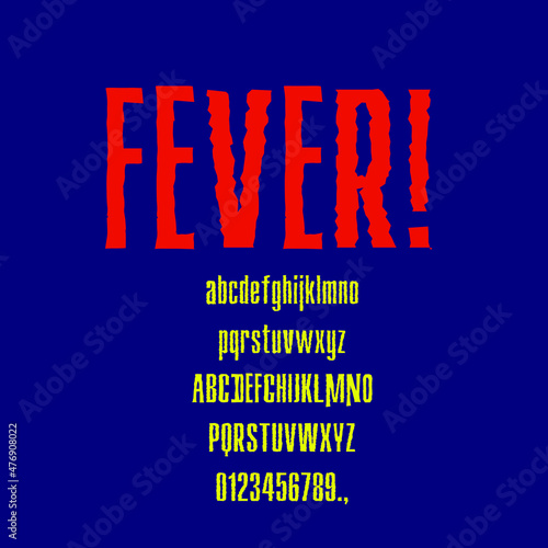 Fever font is a distorted font, structured to bring modern and coldish factors to designs and crafts. photo