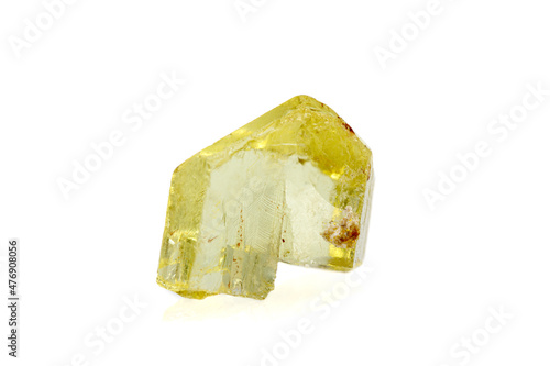 macro stone mineral apatite on a white background