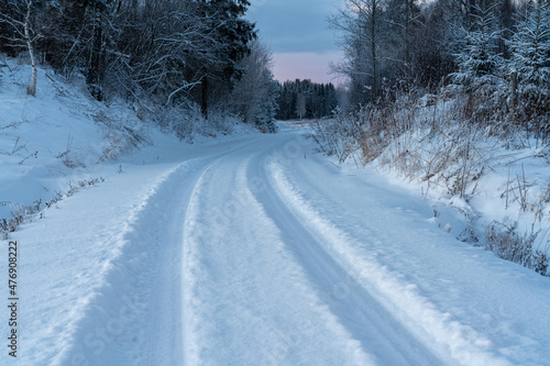 road in the snow © talavietis