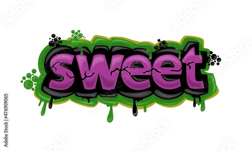 colorful SWEET writing graffiti design