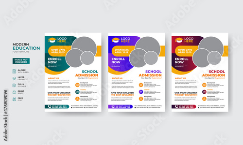 Creative and modern education admission flyer template