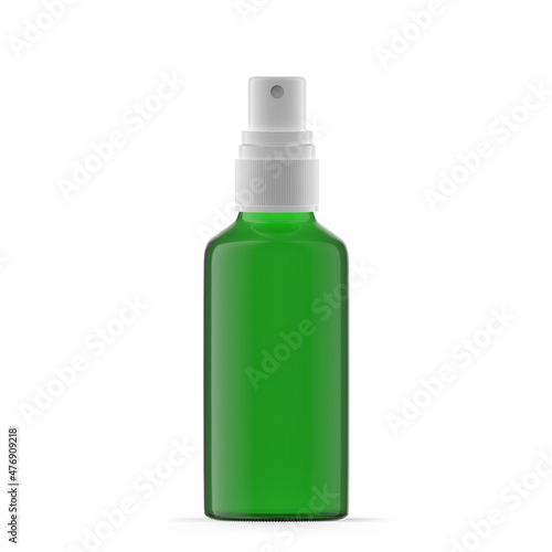 50ml Green Glass Mist Spray Bottle. Isolated