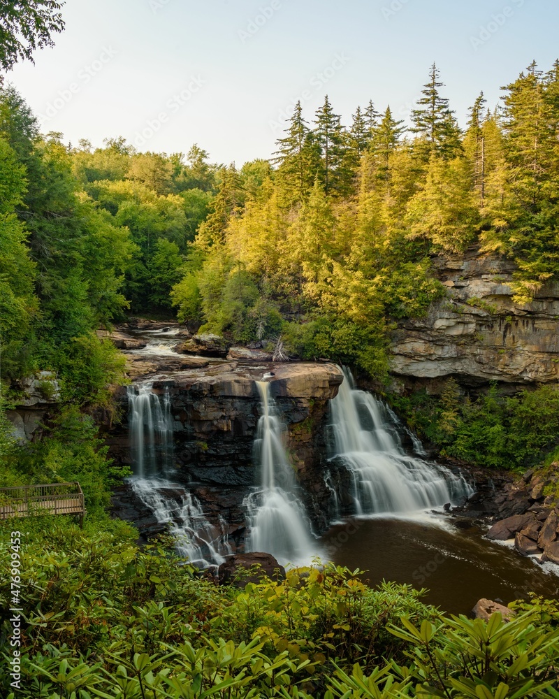 Blackwater Falls, at Blackwater Falls State Park in Davis, West Virginia Blackwater Falls, at Blackwater Falls State Park in Davis, West Virginia