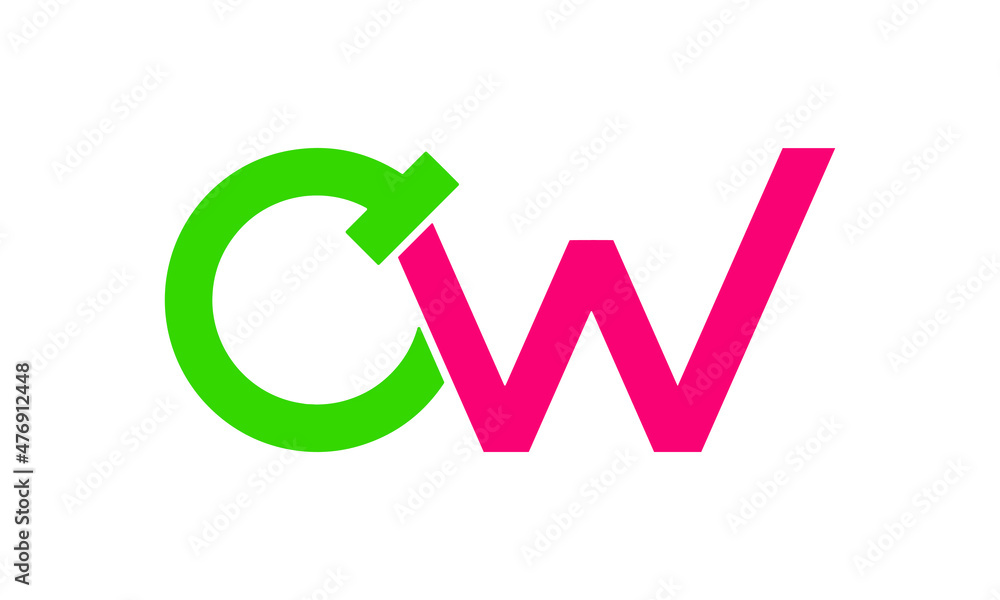 Alphabet letters Initials Monogram logo CW, WC, C and W Alphabet letters Initials Monogram logo CW, WC, C and W