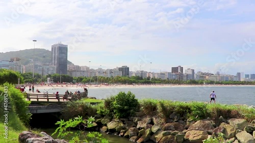 Flamengo Beach natural promenade panorama view Rio de Janeiro Brazil. photo