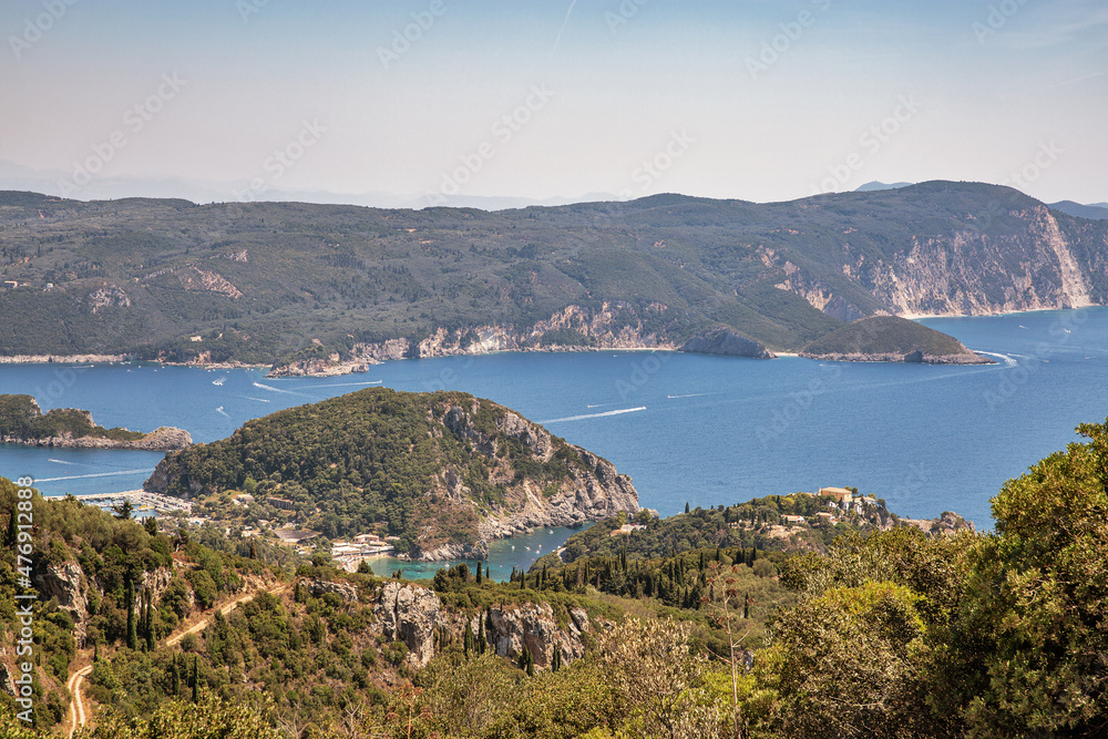 Paleokastritsa beautiful view. Corfu island, Greece.