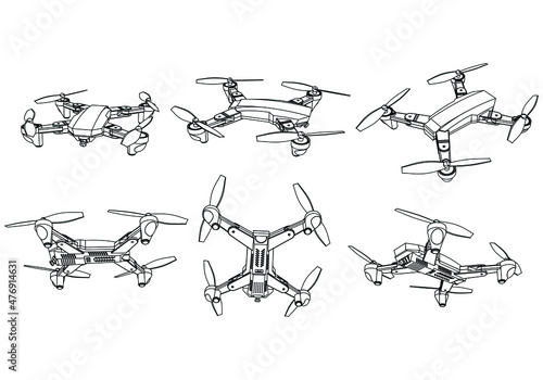Fotografia Drone quadcopter line shot