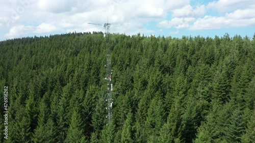 Station science research drone aerial weather meteorology atmospheric international Bily Kriz sunshine pyranometer, mountain spruce eddy covariance, measurement solar radiation tower photo