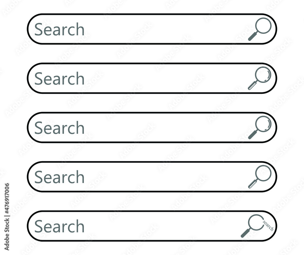 search bar, isolated search bar on white background. search engine interface element. UI design search bar, isolated search bar on white background. search engine interface element. UI design