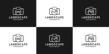 landscape photography logo design. adventure photographer logo template collections