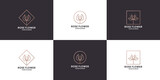 luxury monogram rose flower logo design for florist and brand identity