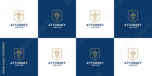 sword justice and pillar combination for law firm, attorney company