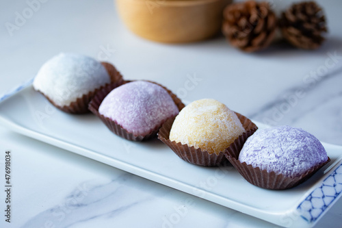 Tableau sur toile Daifuku, Japanese confectionery, round shape