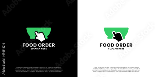 food order logo design. modern delivery online food logo template