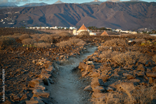 Hiking path on the hill of La Caleta, Costa Adeje, Tenerife