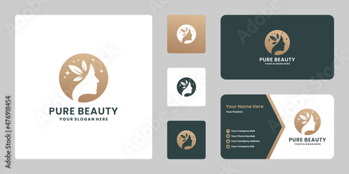 luxury natural beauty logo design for salon