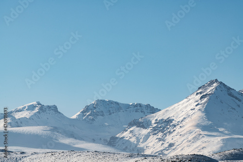  Beautiful winter landscape. Snow covered mountains. Aragats, Armenia © Inga Av