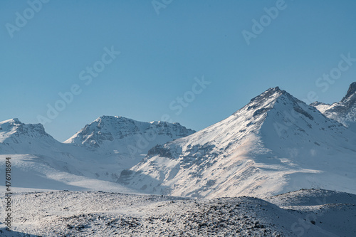  Beautiful winter landscape. Snow covered mountains. Aragats, Armenia © Inga Av