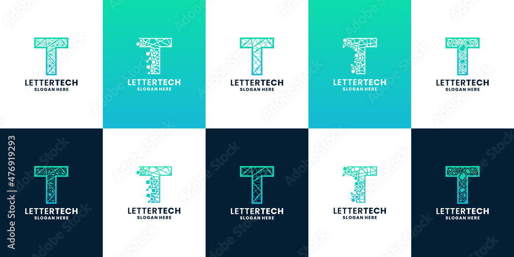 modern letter T technology logo vector inspiration for your business