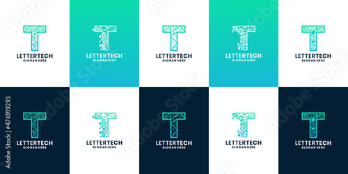 modern letter T technology logo vector inspiration for your business