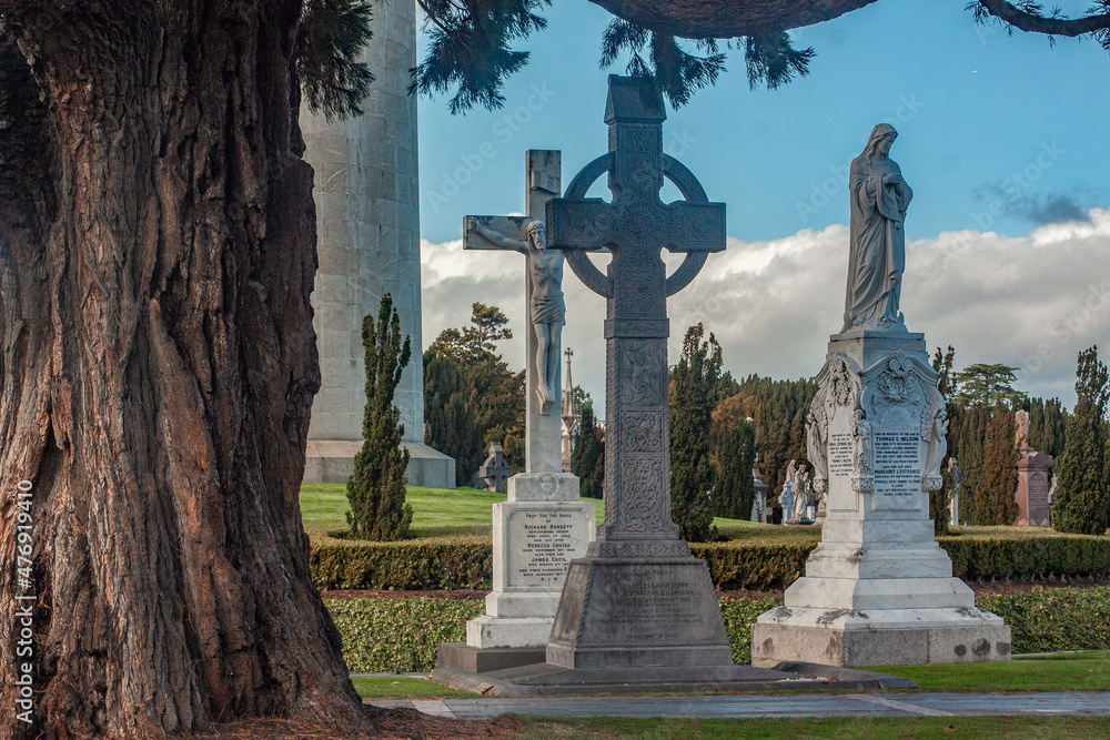 Glasnevin Cementery, Dublin through the lens , walking around the cemetery, graveyard avenues, Dublin, Ireland, 24 October 2015