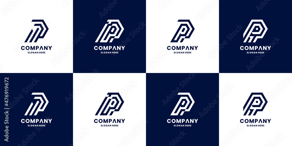 creative letter P, P P monogram logo. letter P speed logo collections